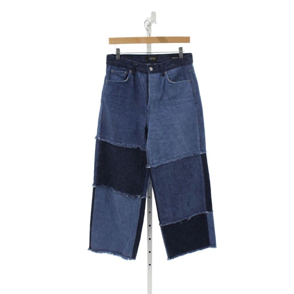 Rails Women Cropped Blue Mid-Rise Cotton Patchwork Jeans Size 29